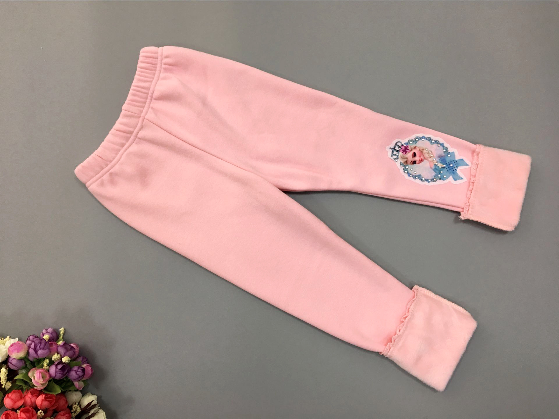 F68132-2 Pink velvet girls leggings tights Korea style children s clothes